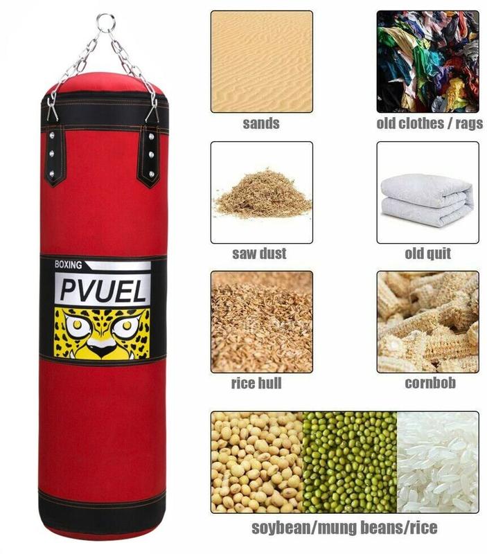 Punching Bag for Adults Kids, Heavy Boxing Bag Set for Training Gloves Speed Thai Bag Kicking MMA Workout GYM (Unfilled)