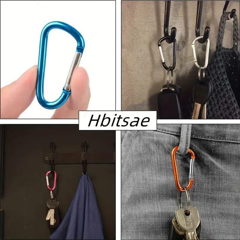 Aluminum Alloy Carabiner, 4 Counts D-shaped Buckle, Safety Buckle, Spring Hook, Hook for Luggage and Backpacks, Outdoor Hook Equipment