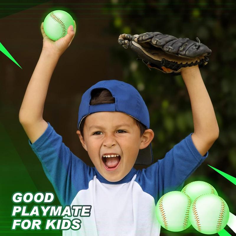 3 Pack Glow in The Dark Baseball Light up Baseball Glow Balls for Baseball Games Official Size Baseball Gift for Boys and Girls and Baseball Fans Outdoor Activity Baseball Accessories