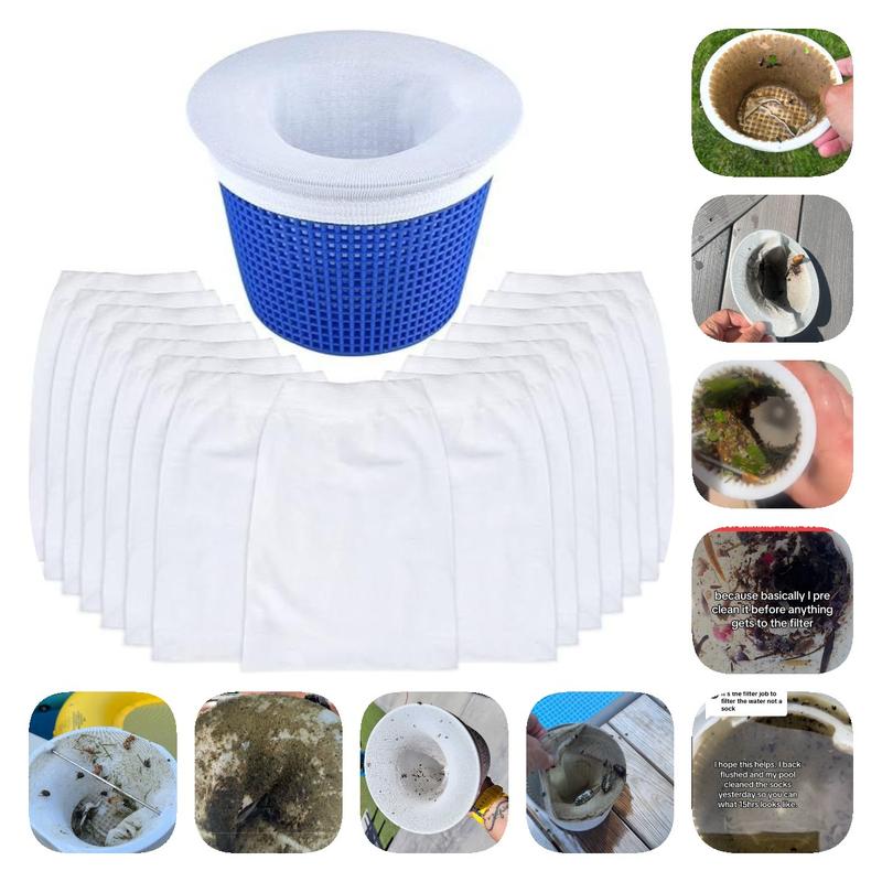 Pool Skimmer Socks, Pool Skimmers Filter Socks for Skimmer Basket Clean Debris and Leaves for In-Ground and Above Ground Pools