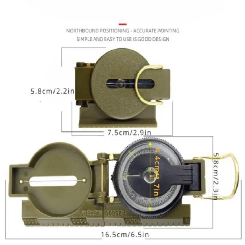 Outdoor Survival Compass, Multifunctional Waterproof Portable Compass, Suitable for Hiking, Camping, Travel