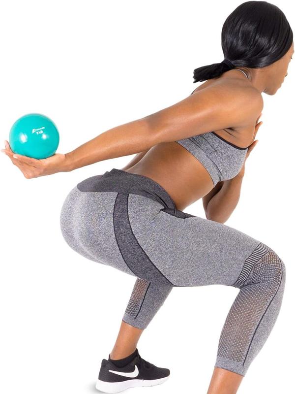 Weighted Toning Exercise Balls for Pilates, Yoga, Strength Training and Physical Therapy, 2 lb to 8 lb, Color Coded