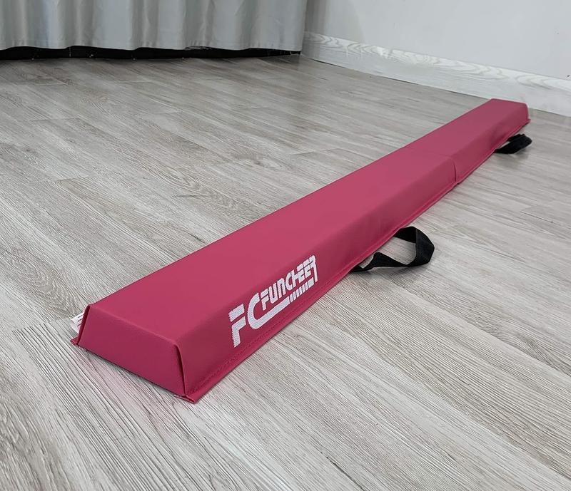 6FT 9FT Folding Balance Beam for Kids- Gymnastics Foam Floor Beam,Anti-Slip Bottom with Carrying Bag, Faux Suede Covered,Gymnastics Equipment for Home