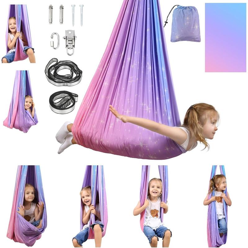 Sensory Swing, Sensory Swing for Kids & Adults, Indoor & Outdoor Sensory Swing, Double Layer Therapy Cuddle Swing for Kid with Autism, Holds up to 200lbs