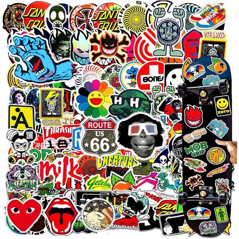 200 count Skateboard Stickers, Skateboading Pack Stickers for Suitcase Skateboard Laptop Computer Water Bottles  Teens Boys Girls Decal  Sticker .