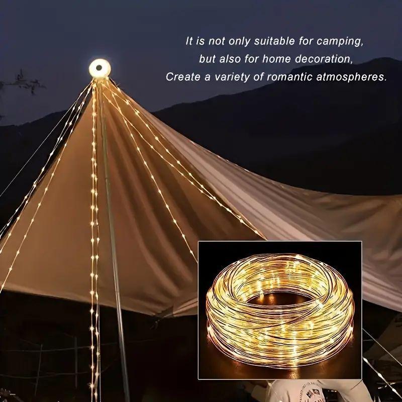 USB Rechargeable Portable Outdoor Lantern, Round LED Camping Light with 5 Lighting Modes, Outdoor Lighting for Camping, Courtyard, Hiking