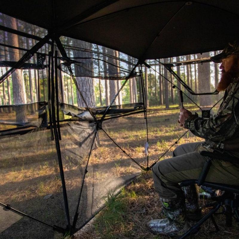 TideWe Hunting Blind Tents 4-6 Person Turkey Hunting Blind See Through Camo Ground Blind Camping Blind Tents Family Hiking Tents