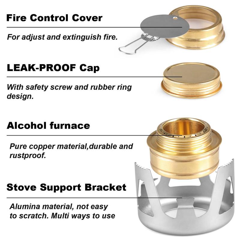 Portable Camping Gas Stove, Alcohol Stove Emergency Survival Camping Hiking Cooking Ultralight Spirit Burner, Suitable For Outdoor Backpacking Hiking