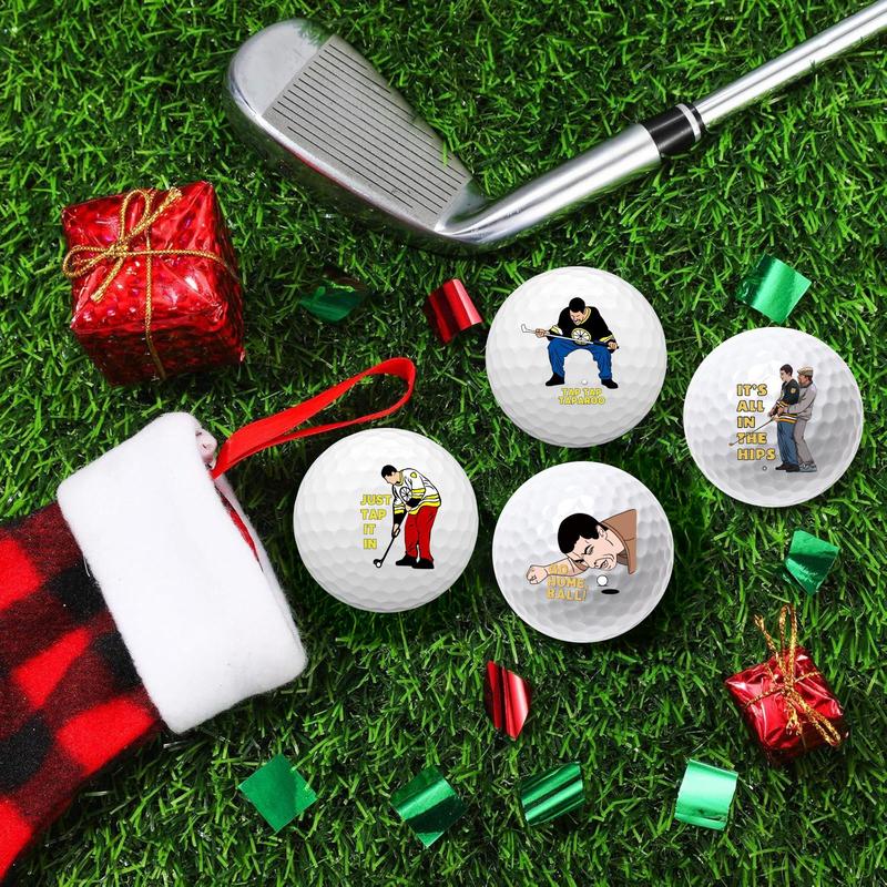 Funny Golf Ball, 4 Counts set Cartoon Pattern Golf Ball, Golf Training Ball Gift Set, Novelty Golfer Present for Men Dad, Christmas Gift