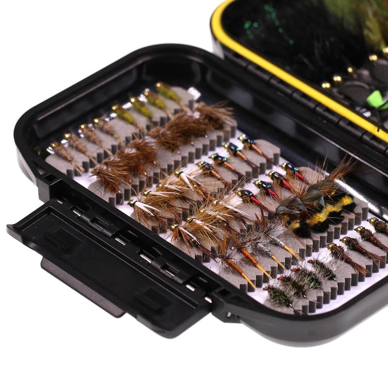 Fly Fishing Flies Starter Set, 64pcs set Assortment Dry Wet Flies Fishing Lures for Trout & Bass Fishing, Outdoor Fishing Supplies, Flyfishing, Solocamping, picnicaesthetic