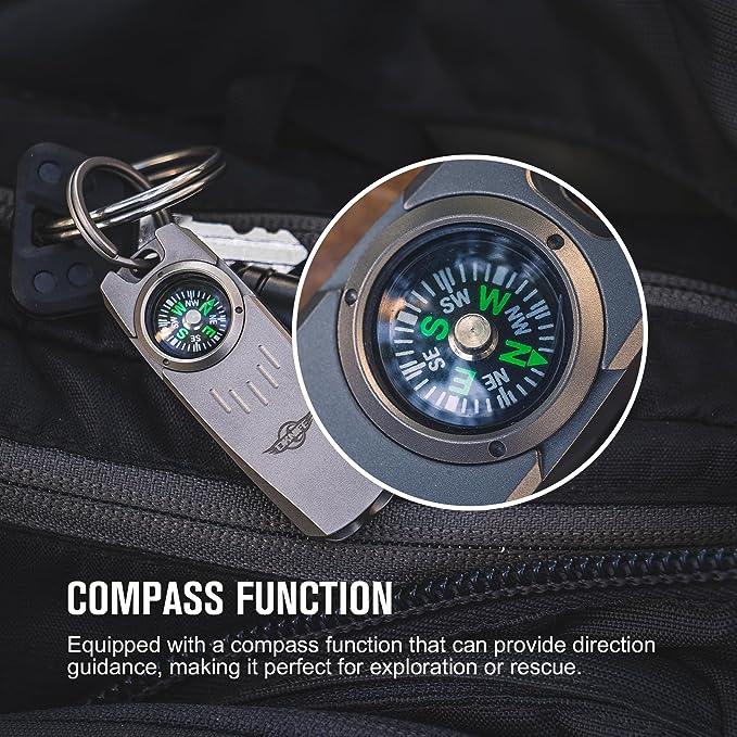 OKNIFE Owhistle 2 Multifunctional Emergency Whistle, Compact Hiking Compass for Camping, Trekking, Travels and Outdoor Adventures