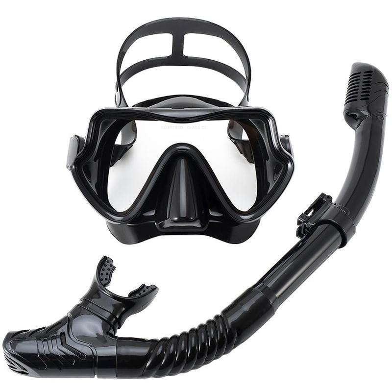 Diving Goggles & Snorkel Kit, 1 Set Waterproof Anti-fog Silicone Diving Goggles, Diving Mask, Water Sports Equipment