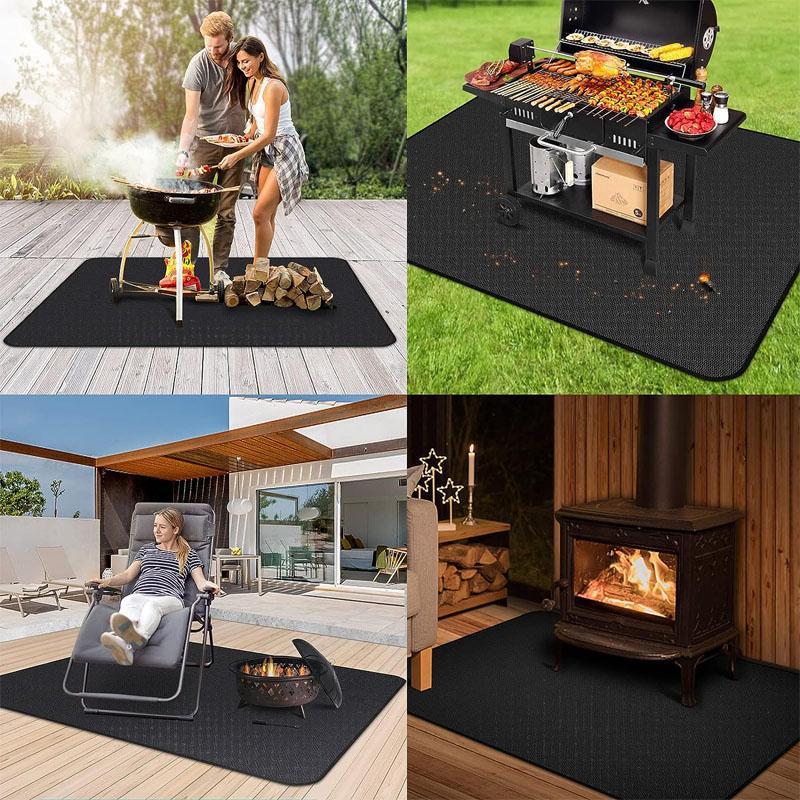 Under Desk Grill Mats, Fire Pit Mat, Deck and Patio Protective Mat, Picnicaesthetic, Solocamping, Bikepacking, Glamping, Camping Essentials Camping Stove, Camping Products