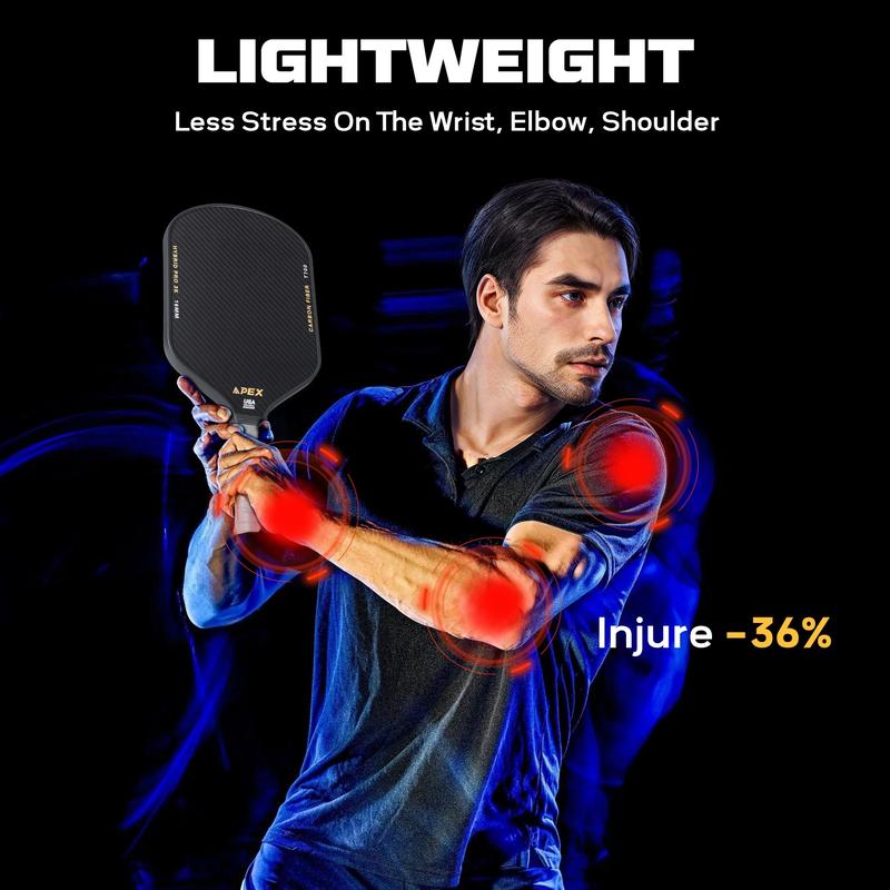 Carbon Fiber Pickleball Paddles, 3K Raw Carbon Pickleball Paddle Designed for Great Spin Power&Control