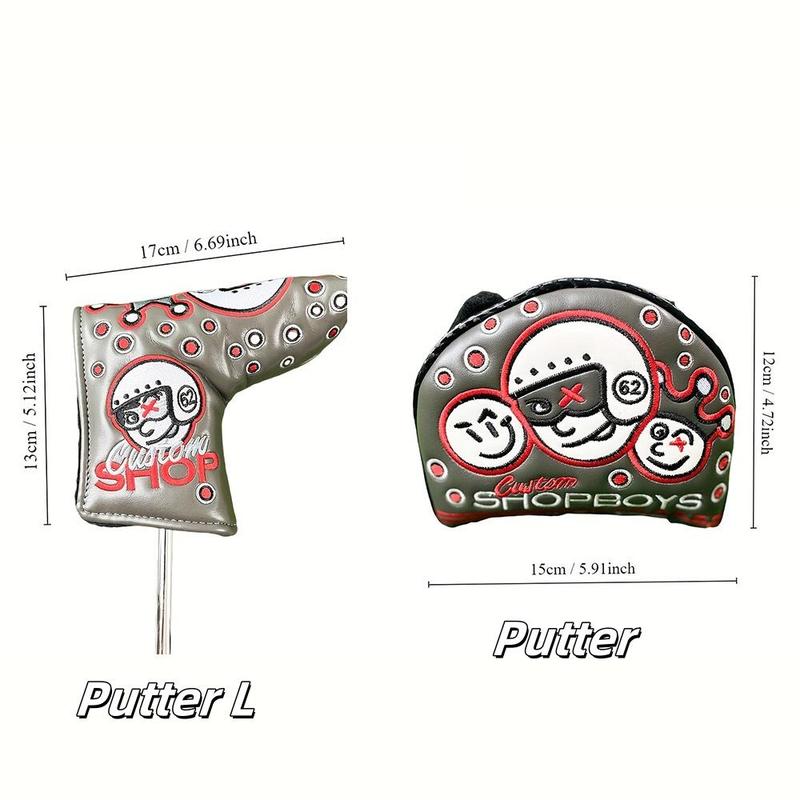 Golf Club Putter Head Cover, 1 Count Cute Cartoon Pattern Golf Head Protective Covers, Portable Golf Accessories for Gifts