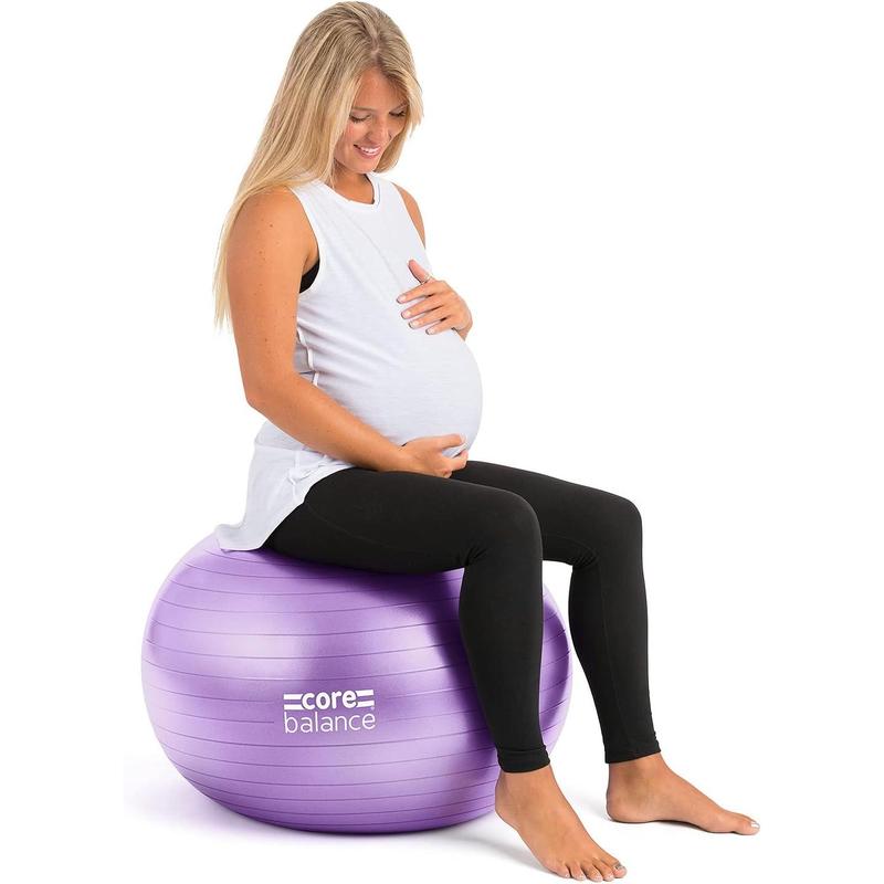 Pregnancy Ball with Air Pump - Ideal for Prenatal Yoga, Pilates, and Maternity Exercises, Doubles as Office Chair, Stability and Balance Training, Physical Therapy Equipment (22-33