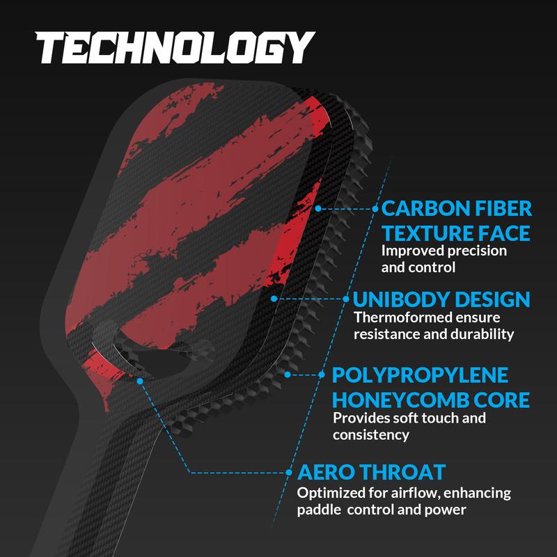 Warping Point Carbon Fiber Pickleball Paddle, Thermoformed, Edgeless Design, USAPA Approved, 13mm 16mm 20mm Polypropylene Core, Textured Surface for Spin