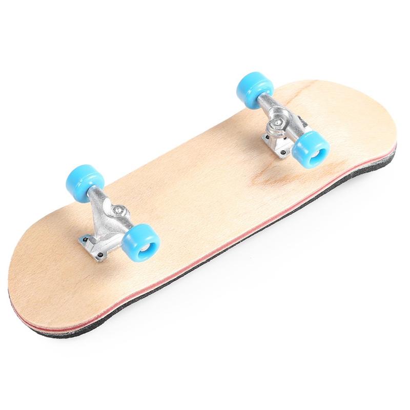 Mini Finger Skateboard – Wooden Finger Board Ultimate Sport Training Props in Light Brown with Ball Bearings -1 Pack