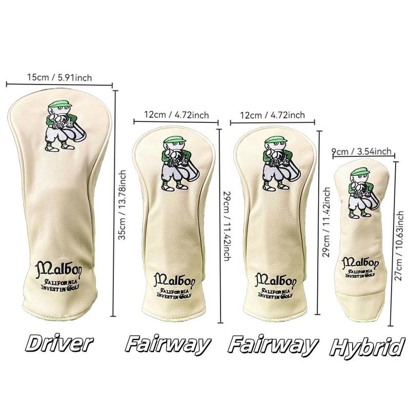 Golf Club Head Cover, 1 Count 4 Counts Cute Cartoon Pattern Golf Driver Head Cover, Golf Accessories for Men & Women