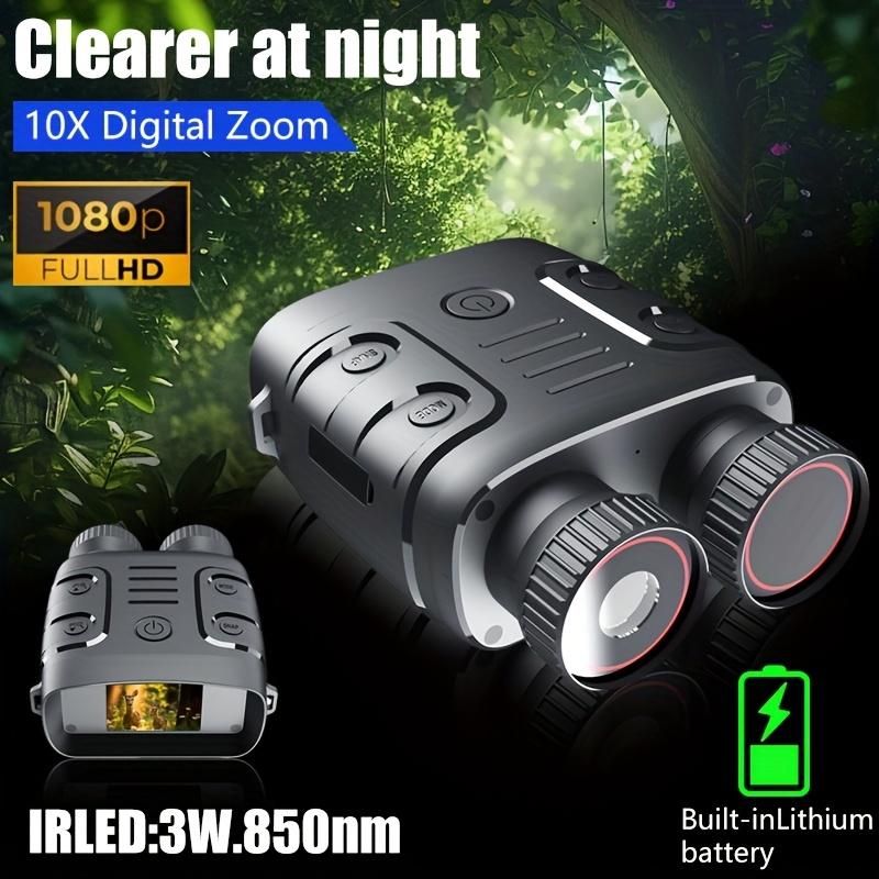 1pc 1080P HD Infrared Night Vision Binoculars, 10X Optical Zoom, 25mm Objective Lens, USB Rechargeable, Day & Night Vision, 100% Dark Visibility up to 300m, with 32GB Card, ABS Material, for Hunting, Surveillance, and Outdoor Activities