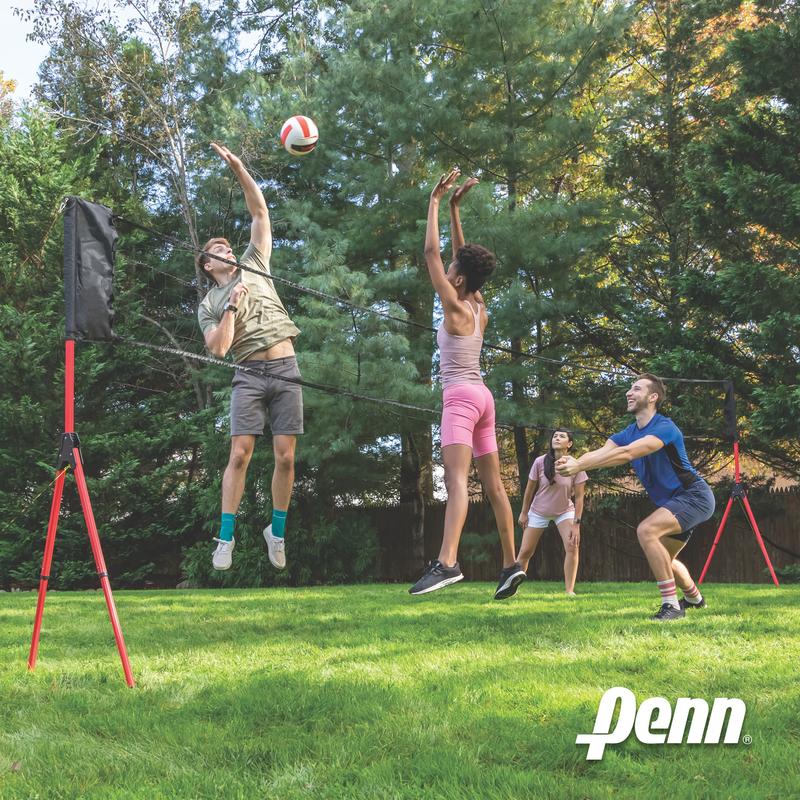 New Penn Easy Fit Premium Volleyball Set, Includes Adjustable Net and Ball - Extends from 10 ft. to 30 ft. to fit your yard