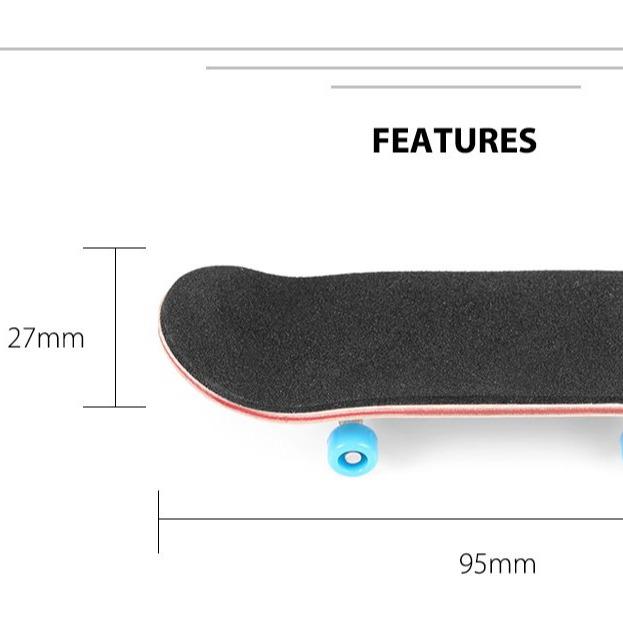 Mini Finger Skateboard – Wooden Finger Board Ultimate Sport Training Props in Light Brown with Ball Bearings -1 Pack