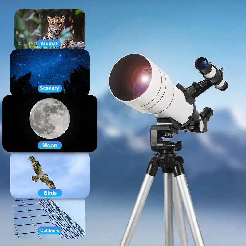 Astronomical Telescope, 1 Set F30070 Telescope with Phone Holder & Star Map, Starry Sky Observation Tool, Educational Supplies for School, Gift for Students