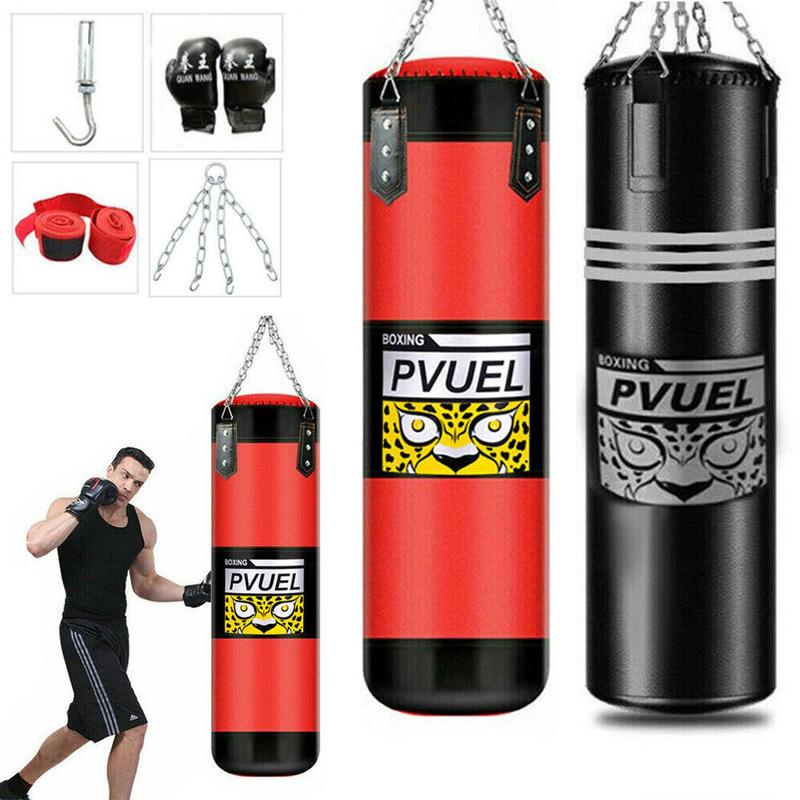 Punching Bag for Adults Kids, Heavy Boxing Bag Set for Training Gloves Speed Thai Bag Kicking MMA Workout GYM (Unfilled)