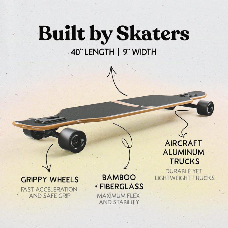 APOLLO Longboard Skateboards - Premium Long Boards for Adults, Teens and Kids. Cruiser Long Board Skateboard. Drop Through Longboards Made of Bamboo & Fiberglass - High-Speed Bearings & T-Tool