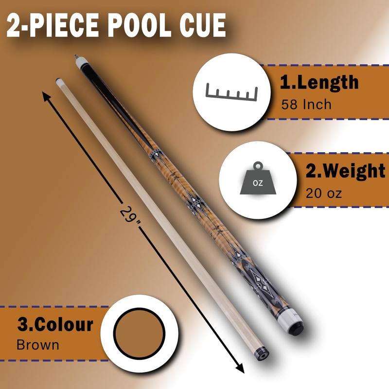 13mm 58 Inch 19 20 oz Billiard Pool Cue Stick, 1 2 Maple Billiard Pool Stick, House Bar Pool Table Sticks for Men