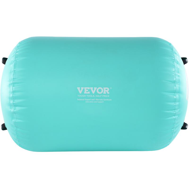 VEVOR Air Mat Tumble Track Air Spot, Round Inflatable Air Roller, Air Barrel Gymnastic Equipment with Electric Pump, Tumbling Backbend Trainer for Home Use Gym Yoga Cheerleading Park Water, Mint Green