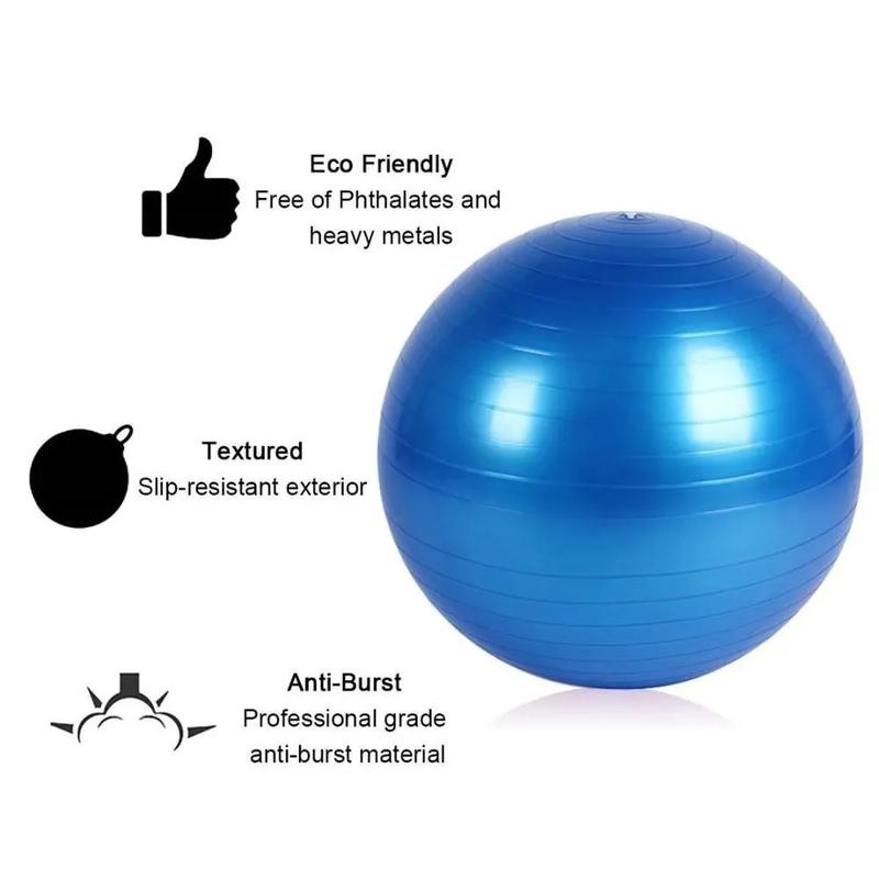 95CM Yoga Ball With Air Pump Plug Anti Burst Exercise Balance Workout Stability