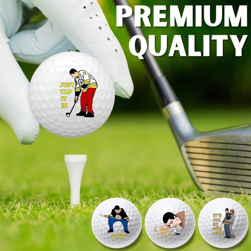 Funny Golf Ball, 4 Counts set Cartoon Pattern Golf Ball, Golf Training Ball Gift Set, Novelty Golfer Present for Men Dad, Christmas Gift