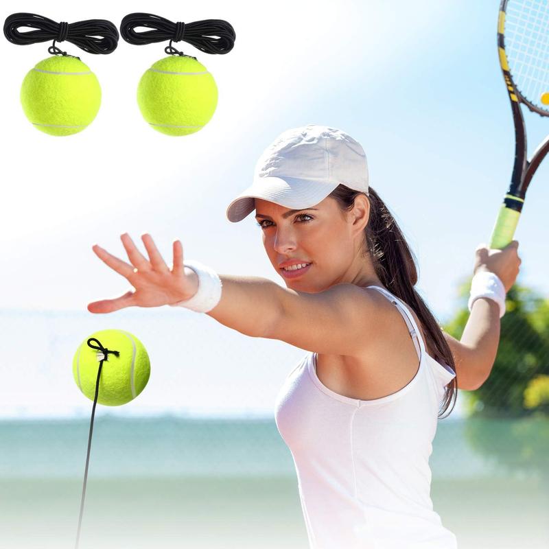 4 Packs Tennis Training Ball with String Tennis Trainer Balls Self Practice Trainer Tool Tennis Ball Training Equipment for Tennis Trainer Practice Exercise