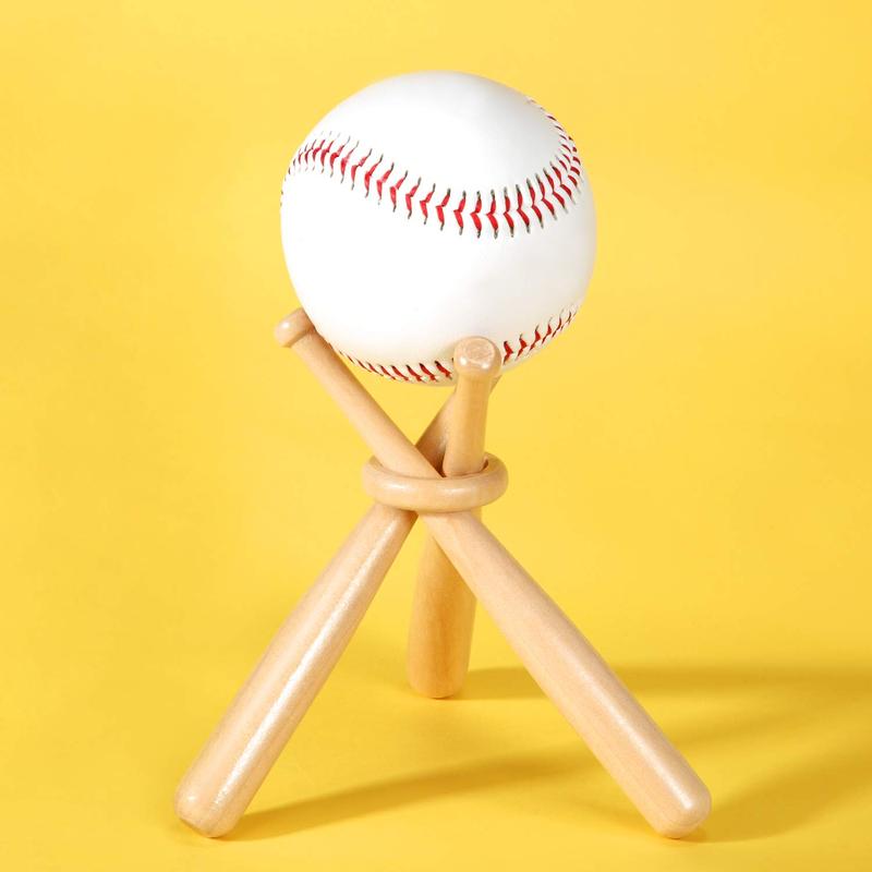 Baseball Stand Baseball Holders for Balls Display Baseball Bat Wooden Display Stand Holder Display Baseball CenterCounts for Tables for Kids and Sports Lover