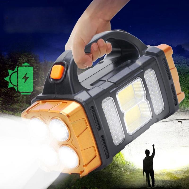 Rechargeable Solar Camping LED Flashlight, Portable Multifunctional Outdoor Light for Hiking, Camping, Emergency and Home Use, Christmas Gift