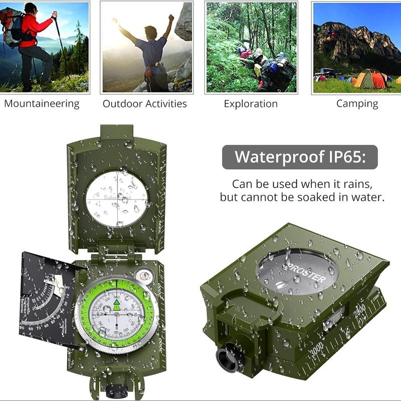 High Precision Compass, Outdoor Camping Hiking Navigation Tool, Waterproof Compass with Storage Case for Outdoor Activities