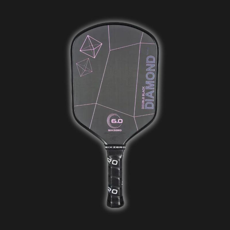 SixZero Double Black Diamond Control Cherry Blossom Pink (Black Edgeguard) Pickleball Paddle