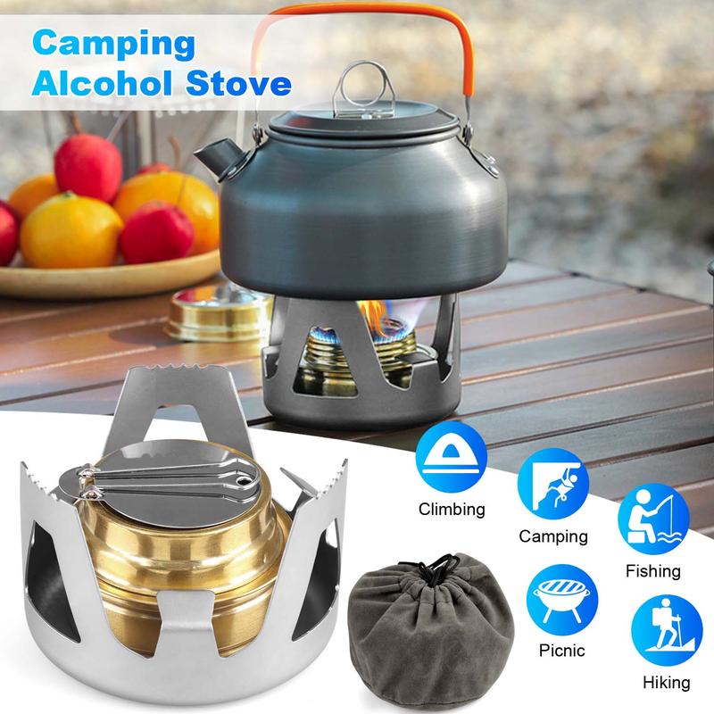 Portable Camping Gas Stove, Alcohol Stove Emergency Survival Camping Hiking Cooking Ultralight Spirit Burner, Suitable For Outdoor Backpacking Hiking