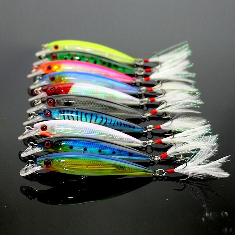 Artificial Fishing Lure with Hook, 10pcs Simulation Fake Bait, Outdoor Fishing Accessories, Flyfishing, Solocamping, Picnicaesthetic, Fishing Equipment