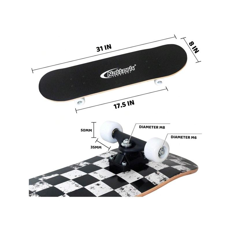 Standard Skateboards Gift 31 Inch Complete Skateboard Wood 9 Layer Canadian Maple Trick Skate Boards For Beginner