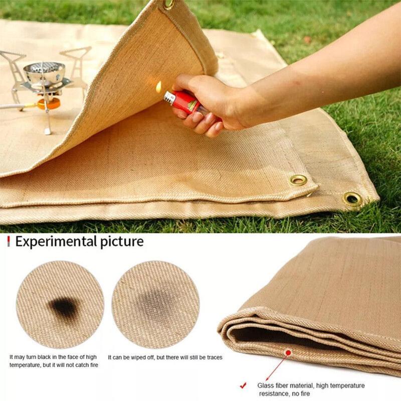 Outdoor Camping Fireproof Mat, High Temperature Resistant Picnic Mat, Fiberglass Picnic Barbecue Mat, Camping & Hiking Equipment