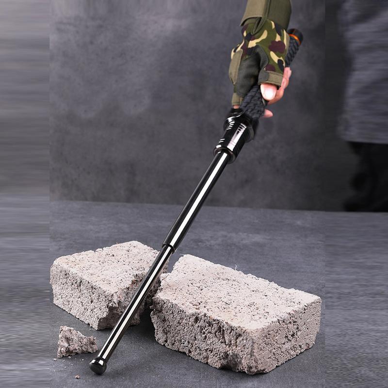 Three - section retractable solid stainless - steel trekking poles: Rubber handles for a firm grip and easy to carry.