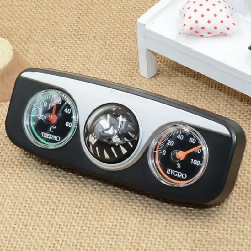 3-in-1 Guide Ball Truck Car Compass, Multifunction Compass & Thermometer & Hygrometer for Car, Truck, Car Interior Accessories