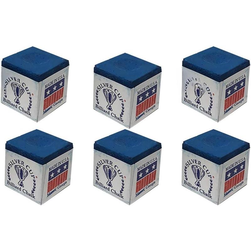 Set of 6 Royal Blue Pool Cue Chalk