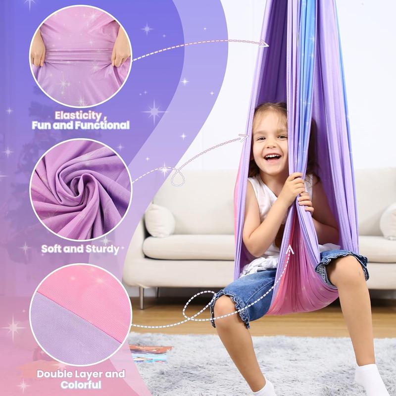 Sensory Swing, Sensory Swing for Kids & Adults, Indoor & Outdoor Sensory Swing, Double Layer Therapy Cuddle Swing for Kid with Autism, Holds up to 200lbs