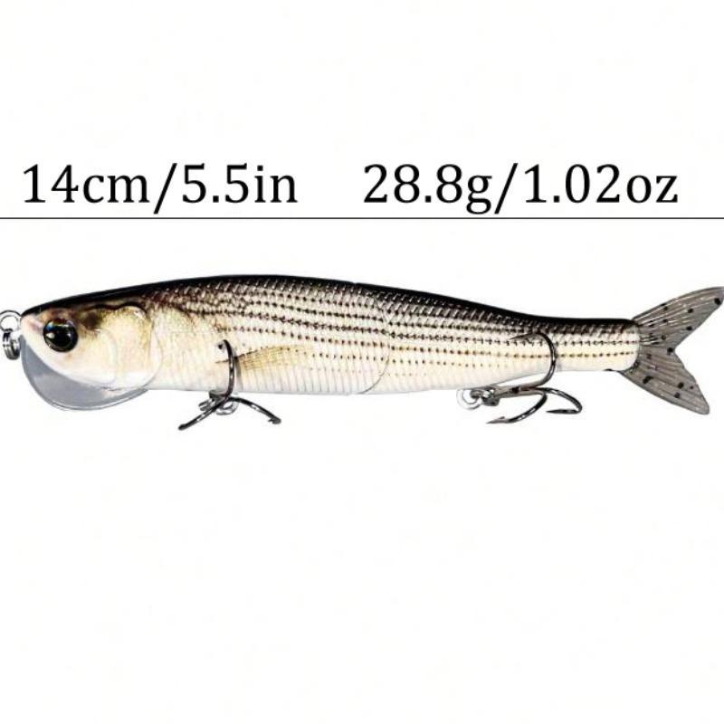 3D Lifelike Black White Minnow Fishing Lure, Jointed Segment Bass Lure, Fishing Accessories For Outdoor Fishing