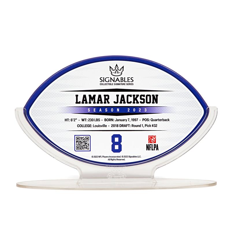 Lamar Jackson NFLPA 2023 Sports Collectible Digitally Signed