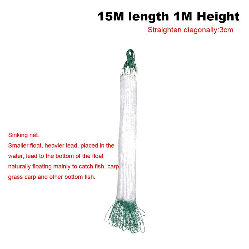 8 15 20 30M Fishing Net Nylon Fish Network Monofilament Fishing Net Float  Single Mesh Netting Tackle Tool Accessories