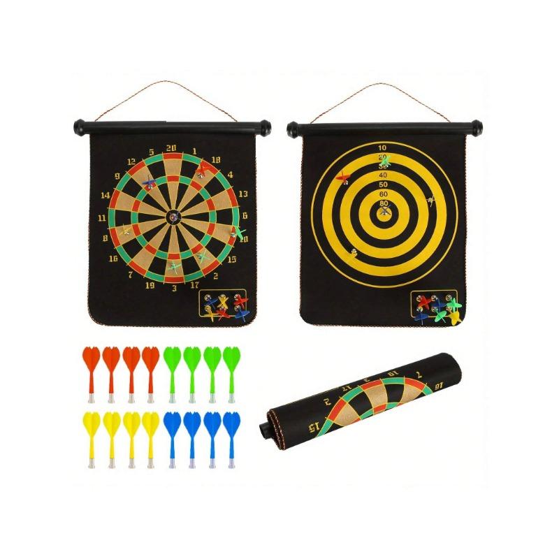 Double Sided Magnetic Dart Board For Indoor And Outdoor Dart Games, Family Entertainment, Adult Gifts, 15 Inches